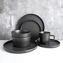 Coupe Dinnerware Set, Service For 4, Black Matte, Matte Black