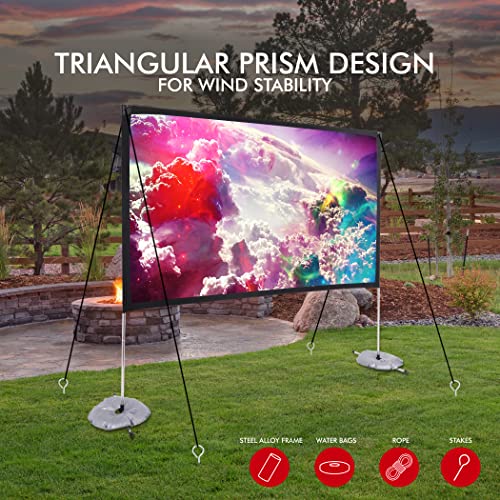 Projector Screen with Stand - 100" 16:9 HD 4K Portable Lightweight Freestanding Foldable