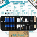 Graphite Drawing Pencils and Sketch Set (37 Piece Kit) - Complete artist kit