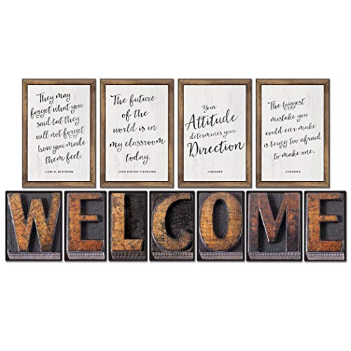 Rustic Welcome Bulletin Board Set—Farmhouse Welcome Sign Letters Decor (11 pc)