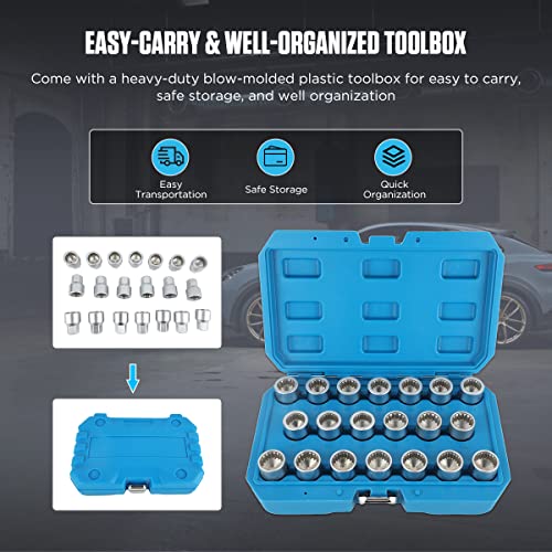 Wheel Lock Removal Kit Compatible for Porsche 20PCS Wheel Locks