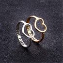 Love Heart Friendship Rings Set for Women Men Geometric Best Friend