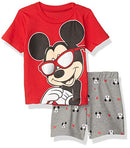 Disney Mickey Mouse Toddler Boys Graphic T-Shirt & Shorts Gray/Red 3T