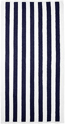 Amazon Basics Cabana Stripe Beach Towel - 2-Pack, Navy Blue
