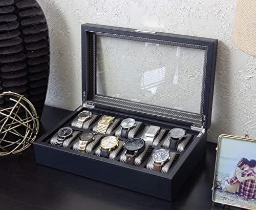 Mens Watch Box Storage Case Holder, Watch Box for Large Watches