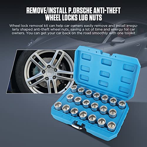 Wheel Lock Removal Kit Compatible for Porsche 20PCS Wheel Locks