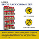 Home-Complete Spice Space Saving Wall Mount 5-Tier Wire Rack Shelves for Pantry