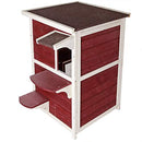 Petsfit Outdoor Cat House, 2 Story Outside Cat Shelter Condo Enclosure