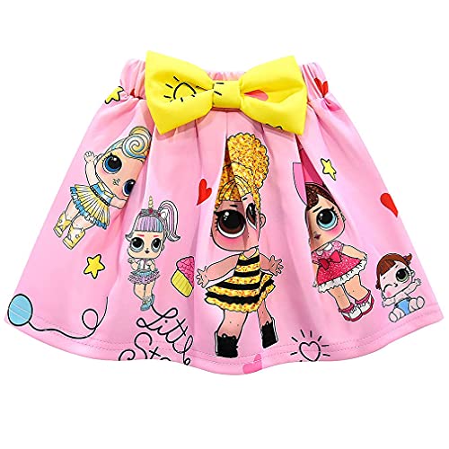 Girls Birthday Clothes Surprise Short Sleeve Shirt Skirt Set Princess Party Outfit for Girl