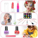 Hollyhi 41 Pcs Kids Makeup Toy Kit for Girls, Washable Makeup Set Toy with Real Cosmetic Case for Little Girl, Pretend Play Makeup Beauty Set Birthday Toys Gift for 3 4 5 6 7 8 9 10 Years Old Kid