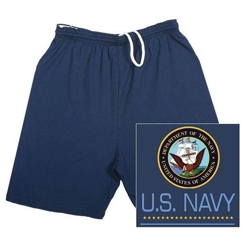 Fox Outdoor Products U.S. Navy Logo Running Shorts, Navy, Medium