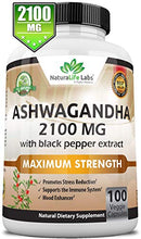 Organic Ashwagandha 2,100 mg - 100 Vegan Capsules Pure Organic Ashwagandha Powder