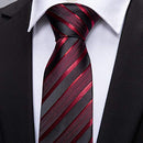 Stripe Men Ties Set Classic WOVEN Necktie with Handkerchief