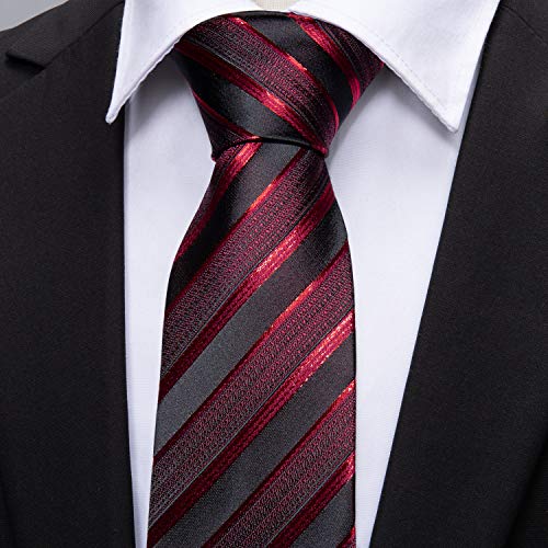 Stripe Men Ties Set Classic WOVEN Necktie with Handkerchief