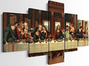 Modern HD Prints The Last Supper Posters and Prints 5 Panels Jesus Oil Painting