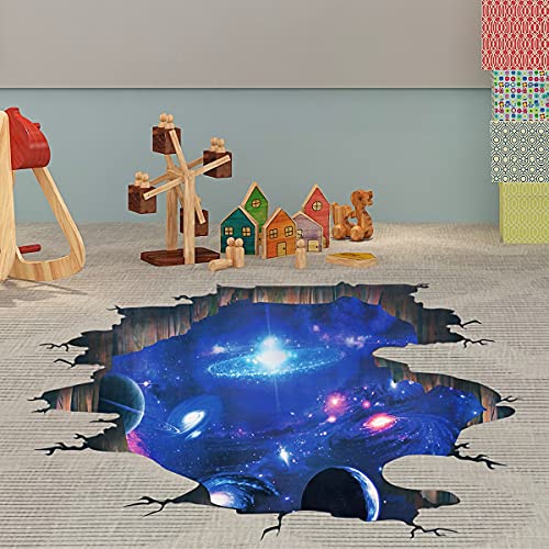 Creative 3D Blue Cosmic Galaxy Wall Decals