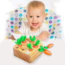 Carrot Harvest Game Wooden Toy for Baby Boys and Girls 1 2 3 Year Old, Educational