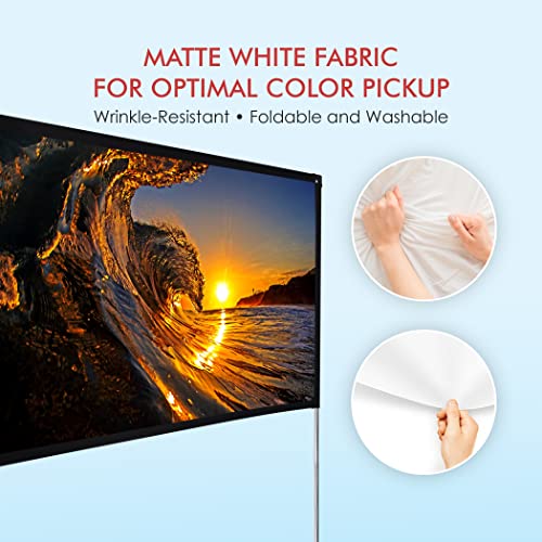 Projector Screen with Stand - 100" 16:9 HD 4K Portable Lightweight Freestanding Foldable