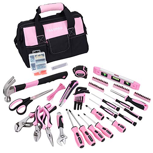 Pink Tool Set,220-Piece Lady's Home Repairing Tool Kit
