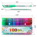 Glitter Gel Pens, 100 Color Glitter Pen Set for Making Cards