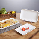 Set of 8 Pieces 8 Inch Rectangular Porcelain Platters Dessert, Appetizer, Salad Plates