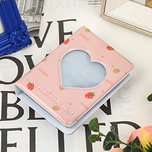 3 Inch Mini Photo Album Photocard Binder Holder Book Pink Love Heart Hollow Card