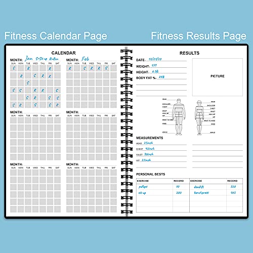 Fitness Journal for Women & Men - A5 Workout Journal/Planner to Track Weight Loss, GYM, Bodybuilding Progress