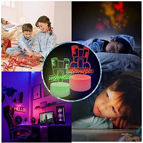 Night Light Merch for Kids,2 Patterns 3D Illusion Lamp with 16 Color Changing Remote Control Night Light for Boys Room Decor,Sonic Toys Gifts for 3 4 5 6 7 8 Year Old Boys Christmas Birthday