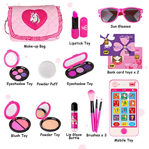 Meland Kids Makeup Kit - Girl Pretend Play Makeup & My First Purse Toy for Toddler