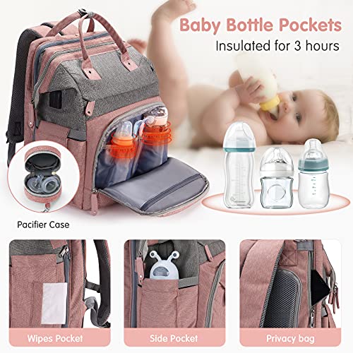 Baby Diaper Bag Backpack, Diaper Changing Station,Portable Crib Backpack