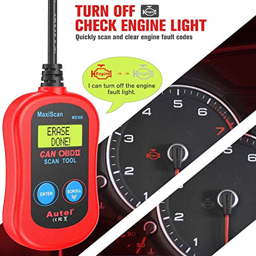 Universal OBD2 Scanner Car Code Reader, Turn Off Check Engine Light, Read & Erase