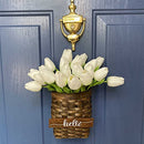 20pcs White Flowers Artificial Tulip Silk Flowers 13.5"