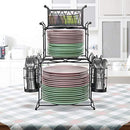 Sorbus Buffet Caddy —7-Piece Stackable Set Includes Plate, Napkin, and Silverware