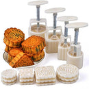 Autumn Festival Hand-Pressure Moon Cake Mould With 12 Pcs Mode Pattern For 4 Sets