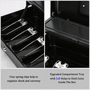 Large Cash Box with Lock - 2017 New Metal Money Box 100% Safe Black