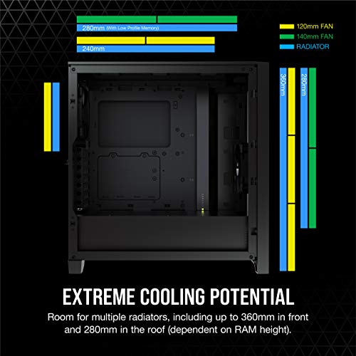 Corsair 4000D Airflow Tempered Glass Mid-Tower ATX PC Case - Black