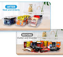 Refrigerator Organizer Bins, 8 Pack Clear Plastic Food Organizers with Handles
