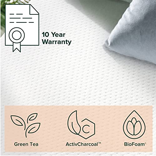 6 Inch Green Tea Memory Foam Mattress / CertiPUR-US Certified / Bed-in-a-Box