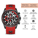 Men Watch Waterproof Sport Casual Watch for Men  Quartz Wristwatches (Red)