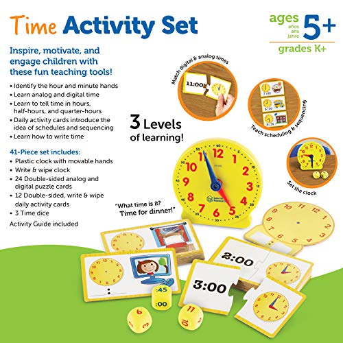 Time Activity Set,  School Preparation Toys, Analog Clock, 41 Pieces, Ages 5+