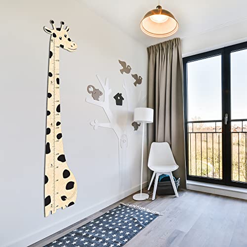 Wooden Growth Chart for Kids, Boys & Girls | Cute Giraffe, Custom Height Chart