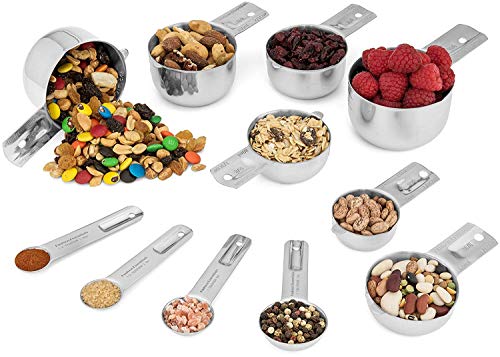 Hudson Essentials Stainless Steel Measuring Cups and Spoons Set (11 Piece Set)