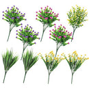 9pcs Artificial Flowers Outdoors, UV Resistant Plastic Flower Plants for Outdoor