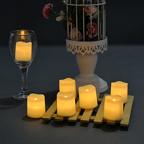 Flameless Votive Candles,Flameless Flickering Electric Fake Candle,24 Pack