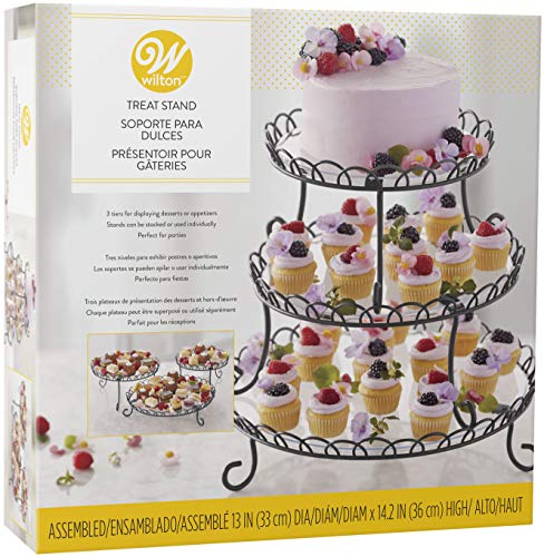 Wilton 3-Tier Customizable Scalloped Dessert and Cake Stand, 13-Inch