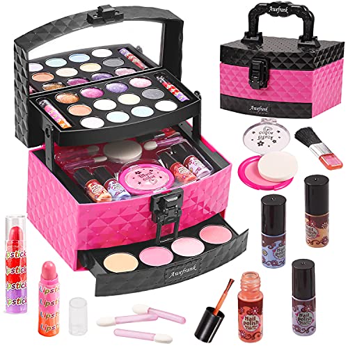 29 PCS Kids Makeup Kit for Girls, Washable Cosmetics Makeup Toy Set