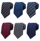 Men's Necktie Classic Silk Tie Woven Jacquard Neck Ties 6 PCS