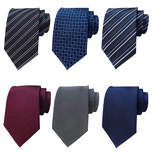 Men's Necktie Classic Silk Tie Woven Jacquard Neck Ties 6 PCS