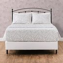 Printed Queen Bed Sheet Set 4-Piece - Ultra Soft Floral Leaves Print Queen