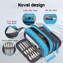 Large Capacity Pencil Case, 4 Compartments Portable Canvas Pencil Bag Pen Case Bag
